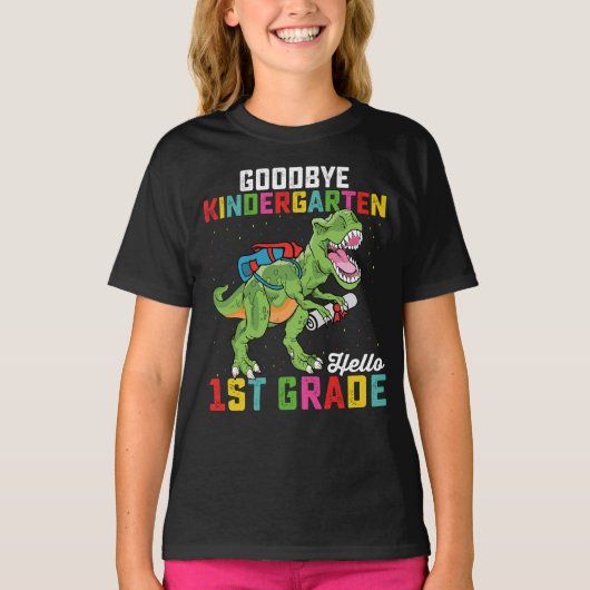 幼稚園おつかれさま 小学校1年生 T Rex Tシャツ (正面)
