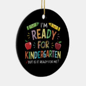 幼稚園おもしろい学校に戻る子供たち セラミックオーナメント (右)