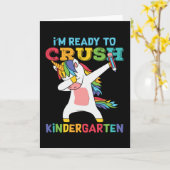 幼稚園おもしろい幼稚園バックスクールユニコーンダビング カード (黄色い花)