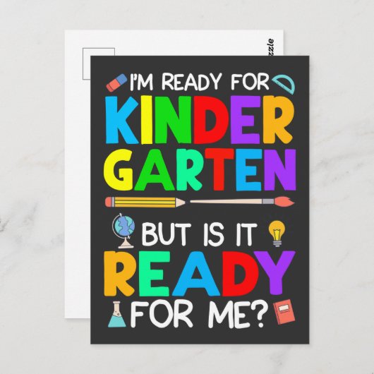 幼稚園おもしろい準備児の1日目 ポストカード (正面/裏面)