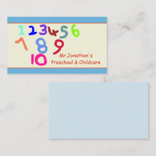 幼稚園および育児の名刺 名刺 (正面/裏面)