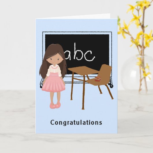 幼稚園からの卒業のお祝いカード カード (黄色い花)