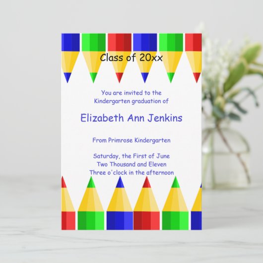幼稚園か幼稚園の卒業の発表 招待状 (スタンド正面)
