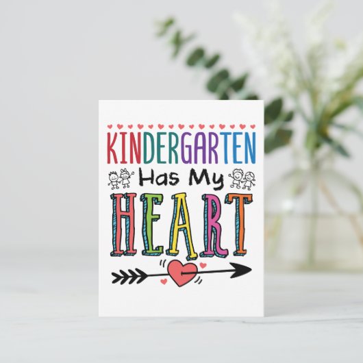 幼稚園がハート先生教えのチーム ポストカード (スタンド正面)