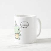 "幼稚園がピーク" 面白いカメのデザイン コーヒーマグカップ (正面右)