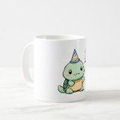 "幼稚園がピーク" 面白いカメのデザイン コーヒーマグカップ (正面左)