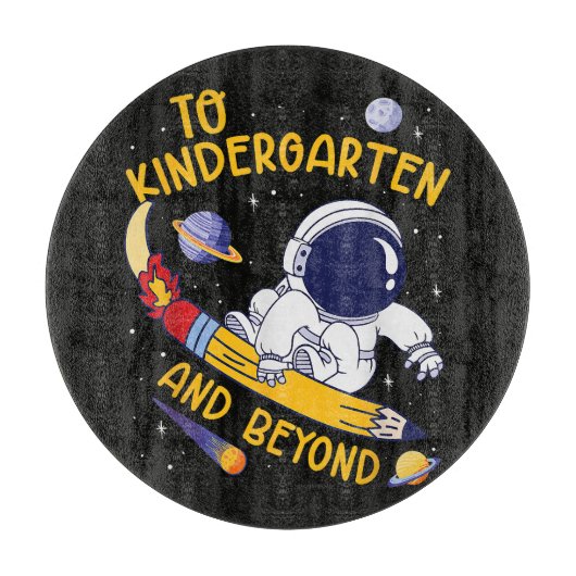 幼稚園とその先へ宇宙飛行士のバックトゥスクール カッティングボード (正面)