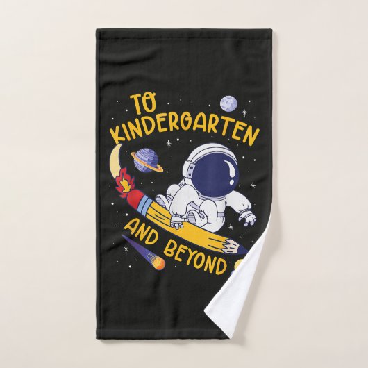 幼稚園とその先へ宇宙飛行士のバックトゥスクール ハンドタオル (ハンドタオル)