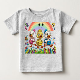 「幼稚園にクッキング！」 – かわいいアヒル戻る –  ベビーTシャツ