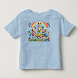 「幼稚園にクワックワッと！」かわいいアヒルの新学期デザイン トドラーTシャツ