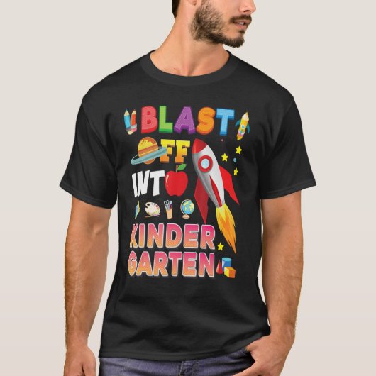 幼稚園にロケットで帰ろう!学校に戻る Tシャツ (正面)