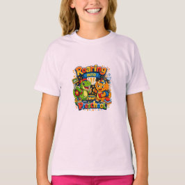 幼稚園に入園するぞ!恐竜のバックトゥスクール Tシャツ