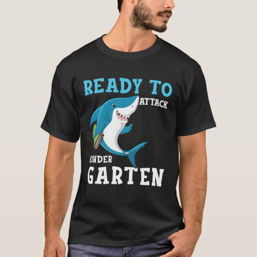 幼稚園に戻る準備ができているサメの学生 Tシャツ (正面)