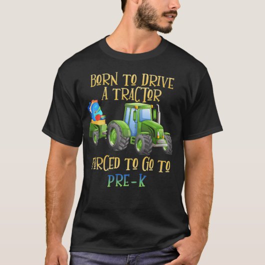 幼稚園に行くはめになったトラクターの運転手志望の子 Tシャツ (正面)