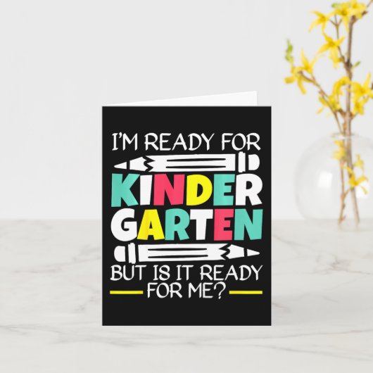 幼稚園に行く準備はできてるけど準備はできてるよ カード (黄色い花)