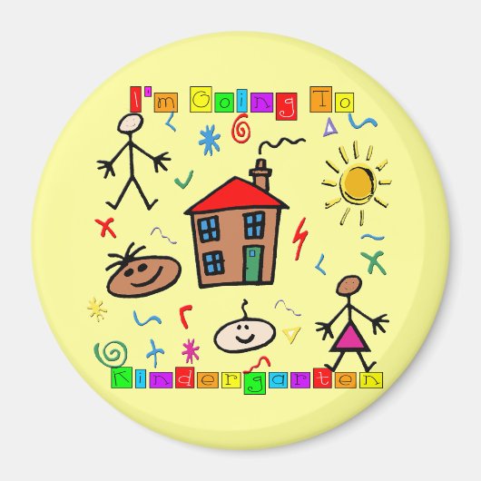 幼稚園に行く マグネット (正面)
