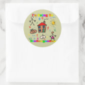 幼稚園に行く ラウンドシール (バッグ)