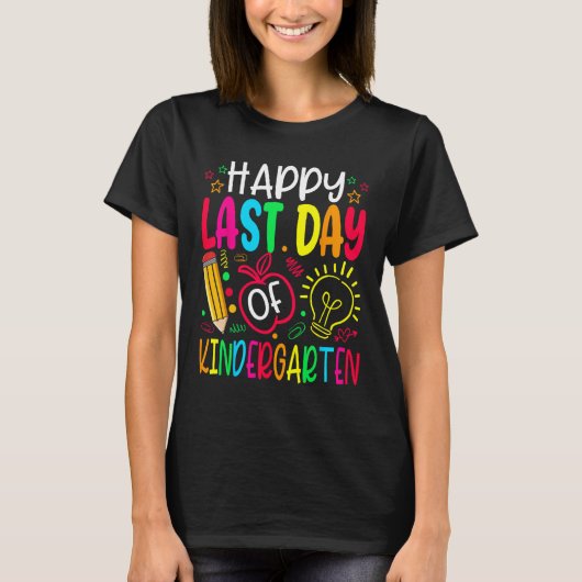 幼稚園のお茶の最後のおもしろい日 Tシャツ (正面)