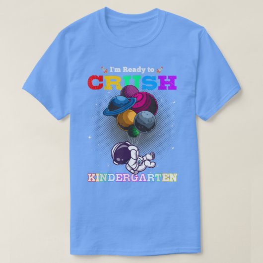 幼稚園のかわいい宇宙飛行士ボーイズGiをつぶす準備 Tシャツ (デザイン正面)