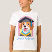 幼稚園のかわいい犬の卒業祝い Tシャツ (正面)