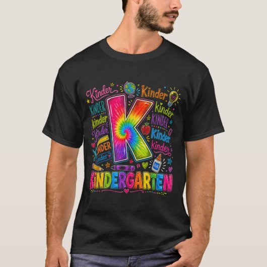幼稚園のカラフルなスクールタイ ブルゾン Tシャツ (正面)
