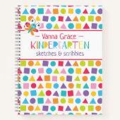 幼稚園のカラフルクレヨンの走り書き ノートブック (正面)