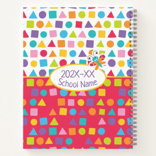 幼稚園のカラフルクレヨンの走り書き ノートブック (裏面)