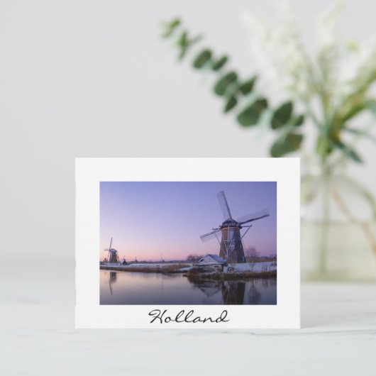 幼稚園のジクの葉書の風車を乗り越える日の出 ポストカード (スタンド正面)