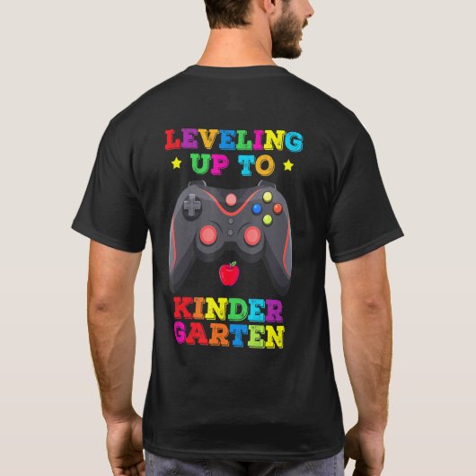 幼稚園のビデオゲーマーまでレベリングScに戻る Tシャツ (裏面)