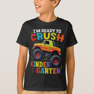 幼稚園のモンスタートラックをつぶす準備ができている Tシャツ