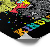 幼稚園のモンスタートラックDinoをつぶす準備ができている ポスター (角)