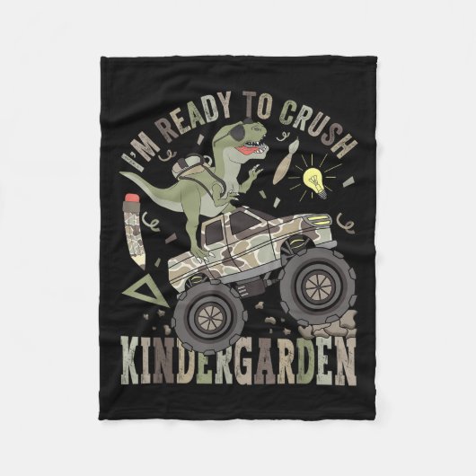 幼稚園のモンスター#39トラックをつぶす準備ができている(&M) フリースブランケット (正面)