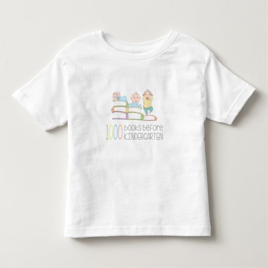 幼稚園のワイシャツの前の1000冊の本 トドラーTシャツ (正面)