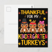 幼稚園の七面鳥の感謝祭に感謝 ポストカード (正面/裏面)