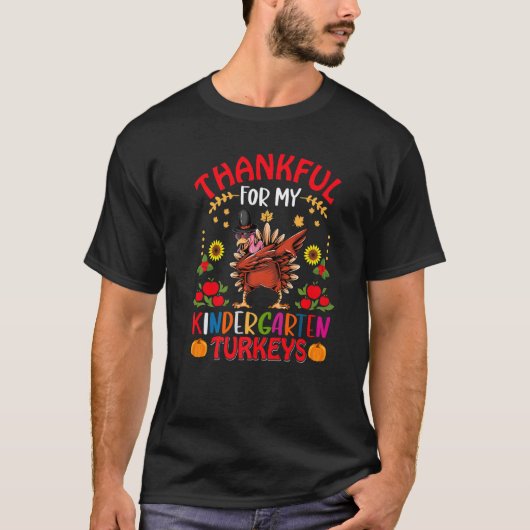 幼稚園の七面鳥先生に感謝感謝してい Tシャツ (正面)