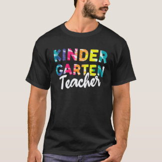 幼稚園の先生のためのタイダイ柄バックトゥスクール Tシャツ