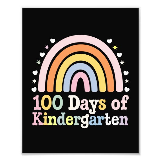 幼稚園の先生のための100日目 キッズ 100日 フォトプリント            (正面)