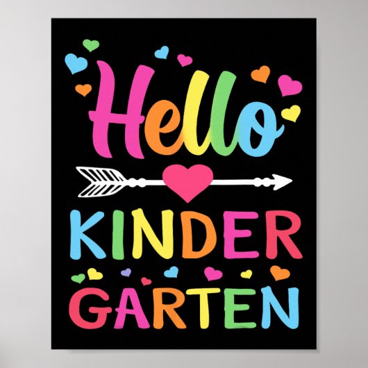 幼稚園の先生のためのHello Kindergarten Team Kinder Byck Back ポスター (正面)