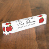 幼稚園の先生の赤いリンゴのアイコン デスクネームプレート (側面)
