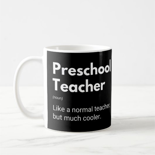 幼稚園の先生の面白い教育者の定義 コーヒーマグカップ (左)