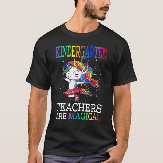 幼稚園の先生は魔法のユニコーンに戻る Tシャツ (正面)
