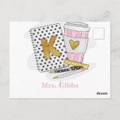 幼稚園の先生への感謝の気持ちを表すカスタムコーヒー ポストカード (裏面)