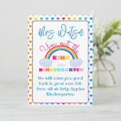 幼稚園の先生への感謝の気持ちを表すギフトカードホルダー 招待状 (スタンド正面)