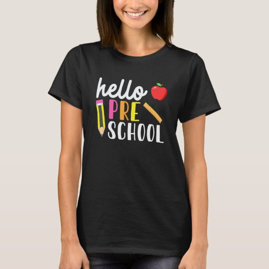 幼稚園の先生へようこそ!新学期おめでとう Tシャツ (正面)