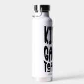 幼稚園の先生 シンプルなブラックテキスト ウォーターボトル (右面)
