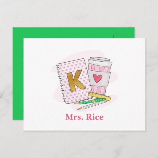 幼稚園の先生 ピンクドット プレッピー ノート コーヒー (正面/裏面)