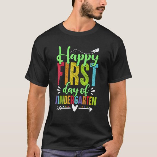 幼稚園の初日 先生 生徒 キ Tシャツ (正面)