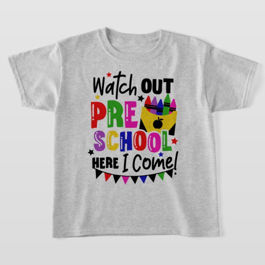 幼稚園の初日、気をつけて！ Tシャツ (レイダウン)