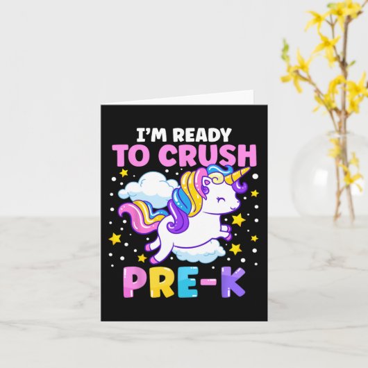 幼稚園の初日K前国連を潰す準備ができている カード (黄色い花)