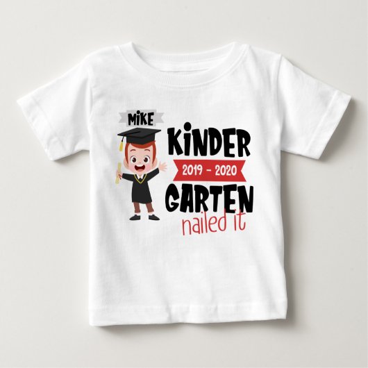 幼稚園の卒園シャツ – おもしろい幼稚園 ベビーTシャツ (正面)